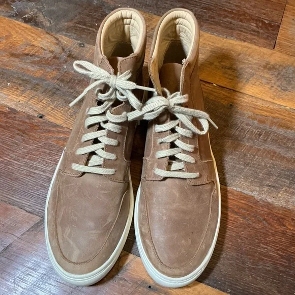 Nisolo Everyday Mid Top Men’s Sneakers Tobacco Brown Leather Size 9.5 - Picture 11 of 12